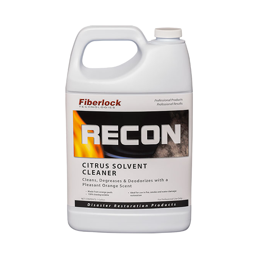 One-gallon bottle of Fiberlock RECON Citrus Solvent Cleaner and Degreaser 3022